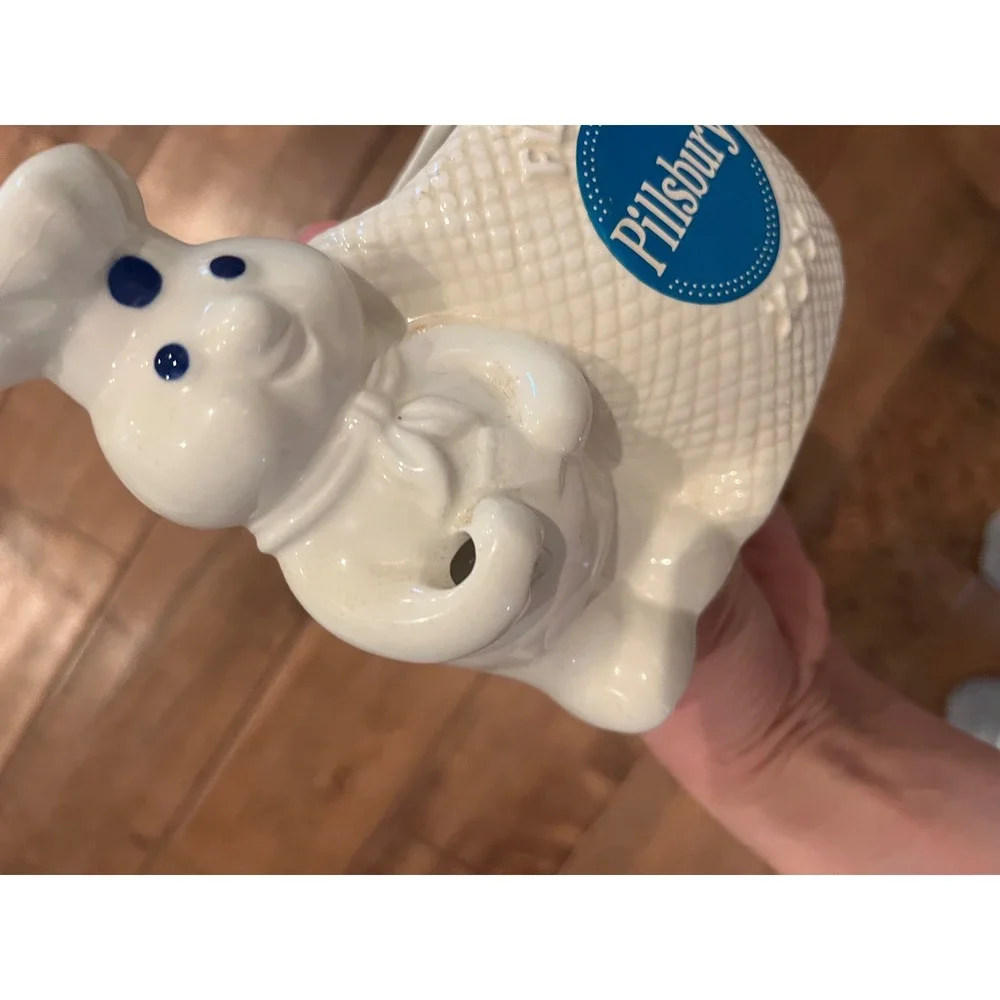 Pillsbury Doughboy Spoon Rest Ceramic Flour Sack Kitchen‎ Decor Cute